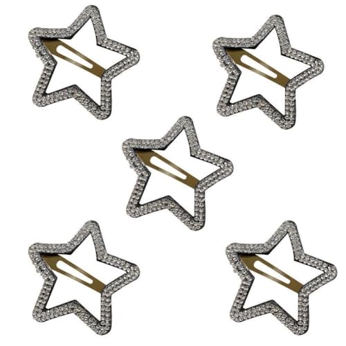 5 Stück einfache Farbe Strass Y2K Stern Pentagramm Wave Haarspange Frauen Temperament Mode Haarnadel Partyzubehör Designer Snap Seite Seitennadeln Bohnen Clips funkelnde Karotte Haarnadel Ästhetik L 5 Stück einfache Farbe Strass Y2K Stern Pentagramm Wave Haarspange Frauen Temperament Mode Haarnadel Partyzubehör Designer Snap Seite Seitennadeln Bohnen Clips funkelnde Karotte Haarnadel Ästhetik L von LZYWOD