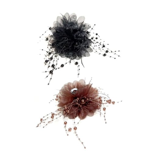 Damen Fascinators Tea Party Hochzeit Derby Mesh Blume Perle Fascinator Hut Clip Pfingstrose Hai Damen Ta Clip Blume Haar von LZYWOD