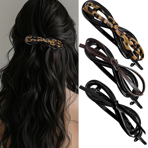 ZZEM Lederschleife Haarspangen-Set – Vintage Damen Entenschnabel flache Klammer Französische Zähne Pferdeschwanz Clip Vintage Leder Schleife Twist Clip Entenschnabel Clip Niedliche Haarspangen zum ZZEM Lederschleife Haarspangen-Set – Vintage Damen Entenschnabel flache Klammer Französische Zähne Pferdeschwanz Clip Vintage Leder Schleife Twist Clip Entenschnabel Clip Niedliche Haarspangen zum von LZZEM