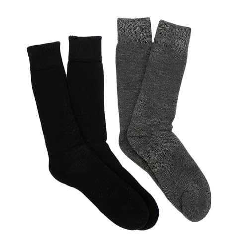 La Alpaca Freizeit Socken – Set mit 2 Paaren Alpaka Socken - Flauschige, Warme Alpaka Socken Damen und Männer - Atmungsaktive, Bequeme, Thermo Wollsocken (1 Paar Grau, 1 Paar Schwarz) Größe 43-46 von La Alpaca The Finest Wool