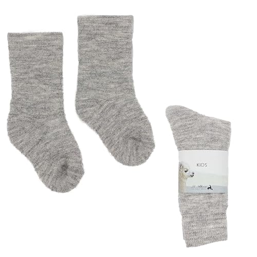 La Alpaka Socken Kinder - Set mit 2 Paaren Wollsocken Kinder - Flauschig, Seidig, Weich Socken Kinder Warm - Atmungsaktiv und Bequem Thermosocken Kinder, für Kinder im Alter 1-2 Jahre von La Alpaca The Finest Wool