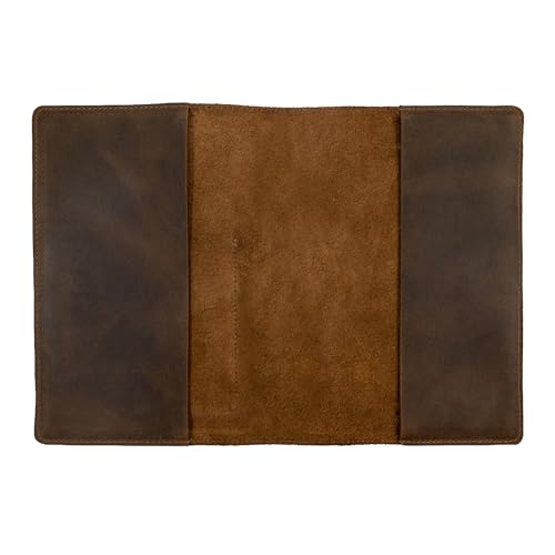 La Antigua, Tasche für Hardcover Leuchtturm A5 (14,6 x 21,0 cm) Notebook Schutzhülle für Journal, Personalplaner Vollnarbenleder, handgefertigtes Schreibzubehör, Bourbon Braun, Bourbon-Braun, Classic von La Antigua