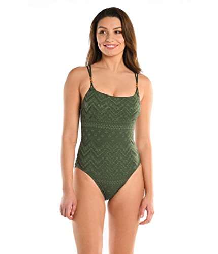 La Blanca Damen Dessous Einteiler Badeanzug, Olive/Salzwassersand, 38 von La Blanca