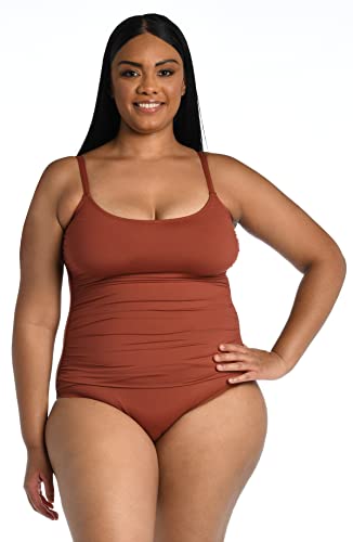 La Blanca Damen Island Goddess Rouched Body Lingerie Mio One Piece Badeanzug, Zimt, von La Blanca