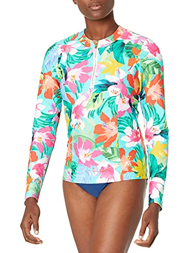 La Blanca Damen Langärmliges Rashguard-Badeoberteil Rash-Guard-Shirt, aquamarin, Medium von La Blanca