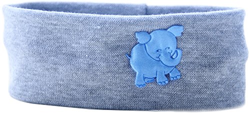 Baby Kinder Haarband Stirnband Hairband Grau mit Elefant festlich sommerlich La Bortini (KU 40-52cm.) von La Bortini