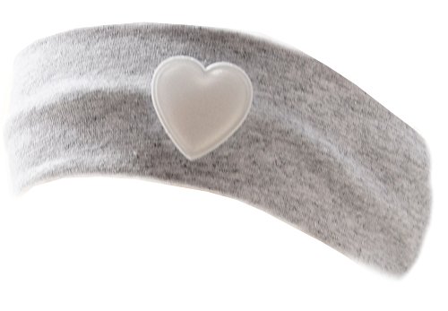 Baby Kinder Haarband Stirnband Hairband Grau mit Herz festlich sommerlich La Bortini (KU 40-52cm.) von La Bortini
