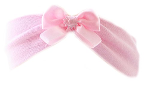 Baby Kinder Haarband Stirnband Hairband Rosa mit Schleife festlich Taufe La Bortini (KU 35-43cm.) von La Bortini