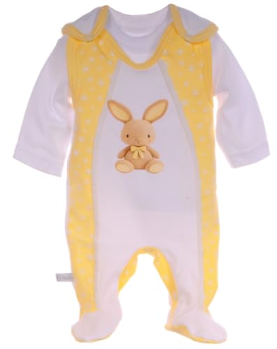 Baby Strampler Anzug 2-teilig Stramplerhose Langarmshirt Hase Motiv Unisex Neugeborene Jungen Mädchen Babykleidung Erstausstattung Babyset Geschenk Geburt Babymode Frühchen Kleidung (weiß, 44-50) von La Bortini