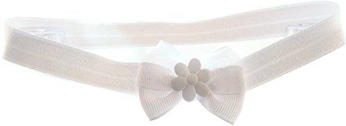 Baby & Kinder Haarband ab 0M Stirnband Kopfband Band Taufe Weiß Kopfschmuck (KU 40-42cm) von La Bortini