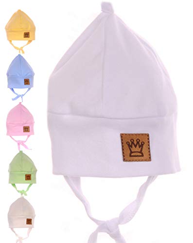 ERSTLINGSMÜTZE 32-45 Mütze Babymütze Haube Mützchen Frühchen Neugeborene Reborn (weiß, 32-34) von La Bortini