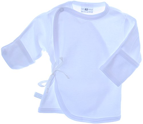 KRATZSCHUTZ Wickelhemdchen Ertslingsshirt Flügelhemdchen Baby Shirt Wickelshirt (56) von La Bortini