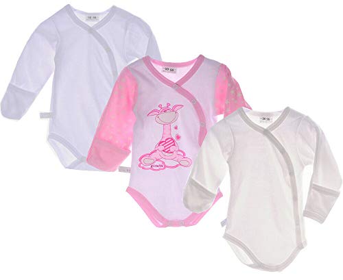 La Bortini 3er Pack Body Baby Wickelbody Neugeborene Frühchen Reborn 44-98 mit Kratzschutz (4, 68-74) von La Bortini