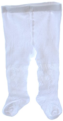 La Bortini Baby/Kinder Strumpfhose mit Muster Weiß festlich Taufe (80/86) von La Bortini