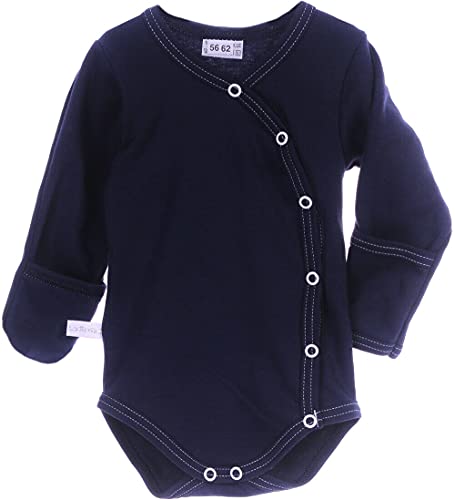 La Bortini Baby Body Wickelbody mit Umschlagärmel blau Baumwolle (62) von La Bortini