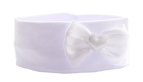 Baby Kinder Haarband Stirnband Hairband Weiß festlich Taufe La Bortini (0/12Mon.) von La Bortini