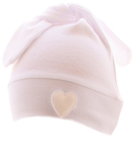 La Bortini Baby Mütze Zipfelmütze Mützchen Knotenmütze Cap Weiß Baumwolle (KU 35-43cm.) von La Bortini