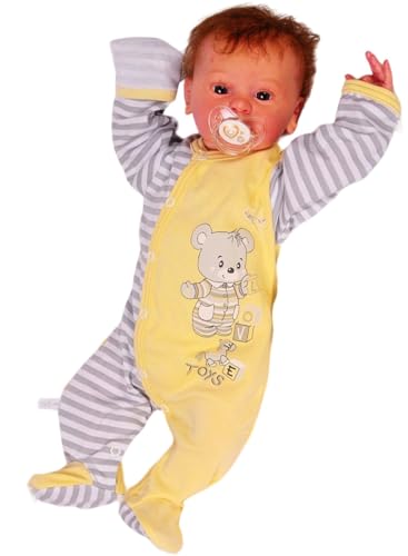 La Bortini Baby Strampler Overall mit Kratzschutz – Langarm Schlafanzug mit Umschlagärmeln – Babykleidung für Jungen & Mädchen – Weicher Einteiler für Neugeborene und Kleinkinder (10, 74-80) von La Bortini