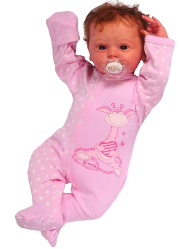 La Bortini Baby Strampler Overall mit Kratzschutz – Langarm Schlafanzug mit Umschlagärmeln – Babykleidung für Jungen & Mädchen – Weicher Einteiler für Neugeborene und Kleinkinder (6, 68-74) von La Bortini