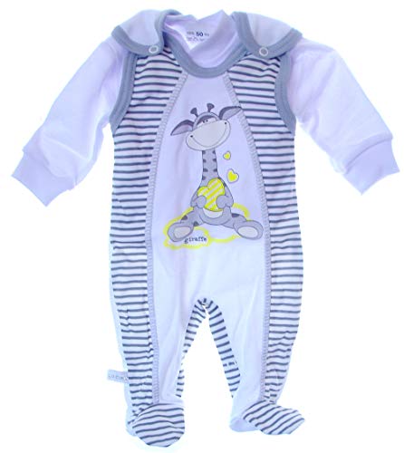 La Bortini Baby Strampler SET 50 56 62 68 74 Stramplerhose & Shirt Weiß (50) von La Bortini