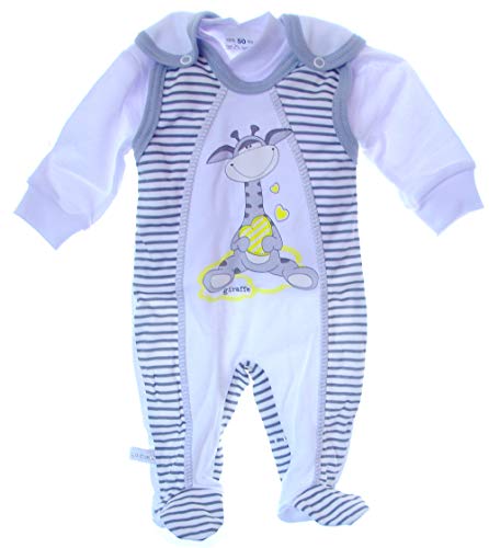 La Bortini Baby Strampler SET 50 56 62 68 74 Stramplerhose & Shirt Weiß (62) von La Bortini