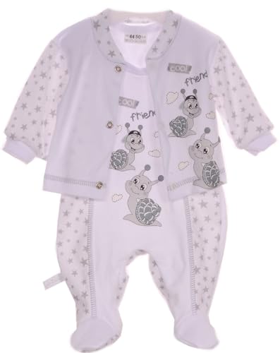 La Bortini Baby Strampler und Hemdchen Set 2Tlg Anzug 44 50 56 62 68 74 (62-68) von La Bortini