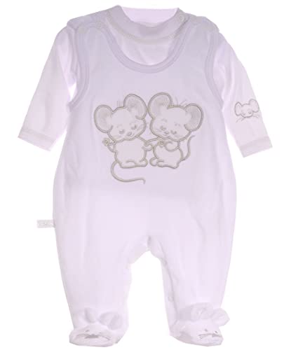 La Bortini Baby Strampler und Shirt Baby Anzug 46 50 56 62 68 (44-50, grau) von La Bortini
