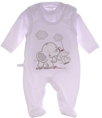 La Bortini Baby Strampler und Shirt Baby Anzug 46 50 56 62 68 (50-56, weiß) von La Bortini