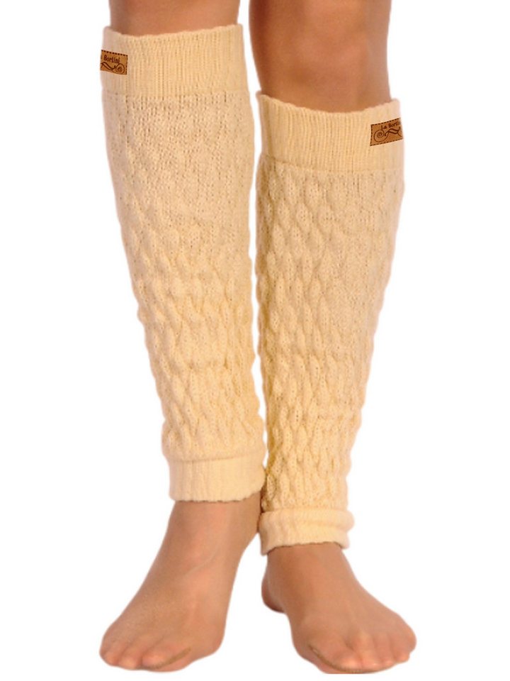 La Bortini Beinstulpen Stulpen Grobstrick Leg Warmer Winter Legwarmer gestrickt (1 Paar) wärmend, weich, in Beige für Damen, Mädchen, Frauen von La Bortini