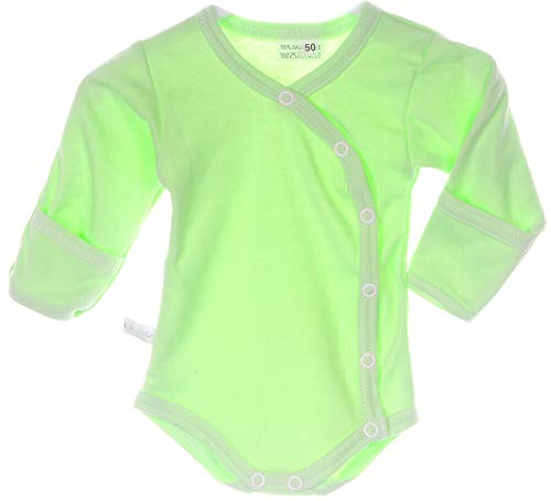 La Bortini Body Wickelbody 44 50 56 62 68 74 80 86 92 Kratzschutz Fäustlinge (grün, 92) von La Bortini