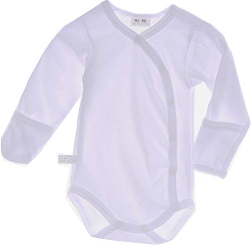 La Bortini Body Wickelbody 44 50 56 62 68 74 80 86 92 Kratzschutz Fäustlinge (weiß, 56) von La Bortini