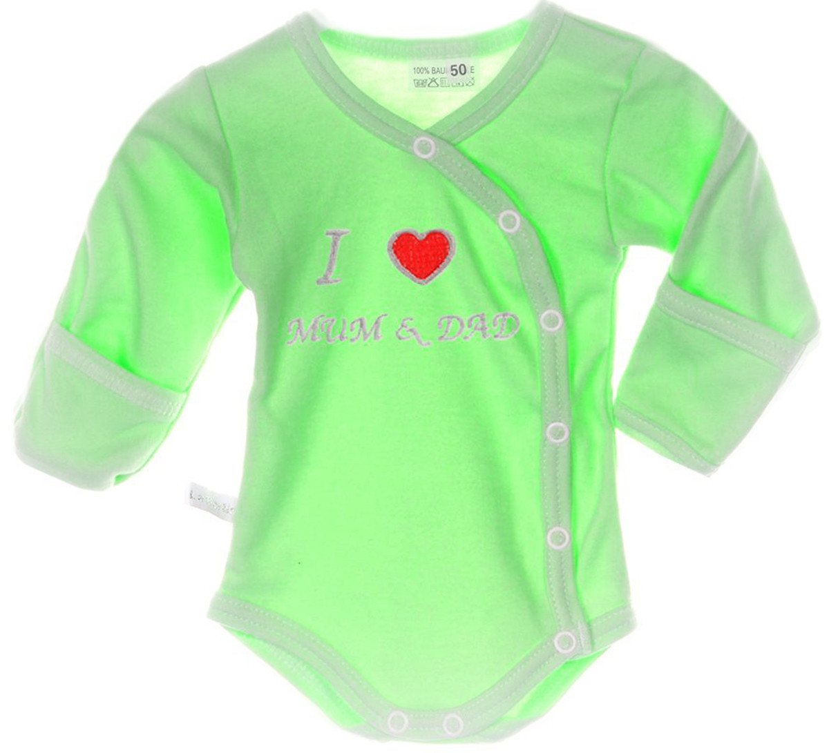 La Bortini Body Wickelbody mit Kratzschutz Baby Body 44 50 56 62 68 74 80 86 92 98 von La Bortini