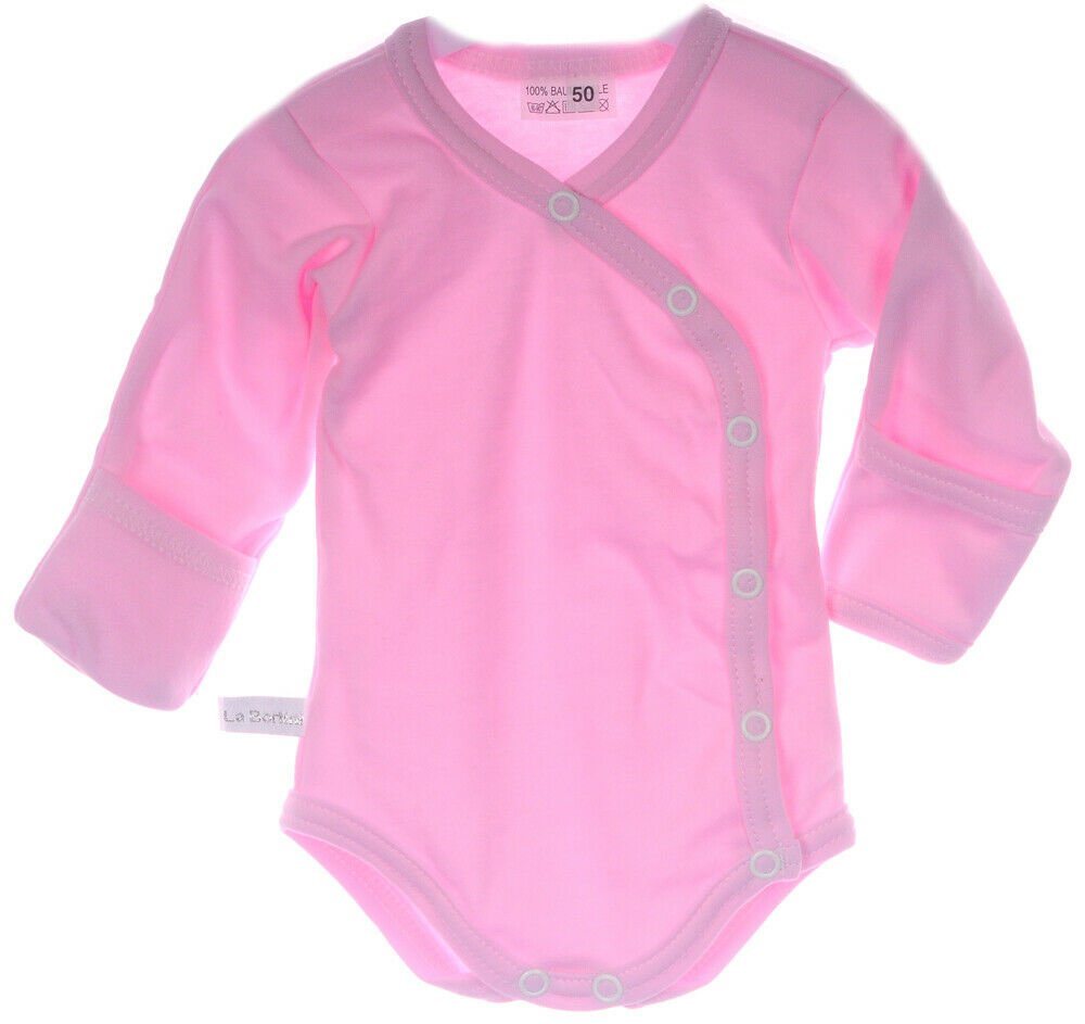 La Bortini Body Wickelbody mit Kratzschutz Baby Body 44 50 56 62 68 74 80 86 92 98 von La Bortini