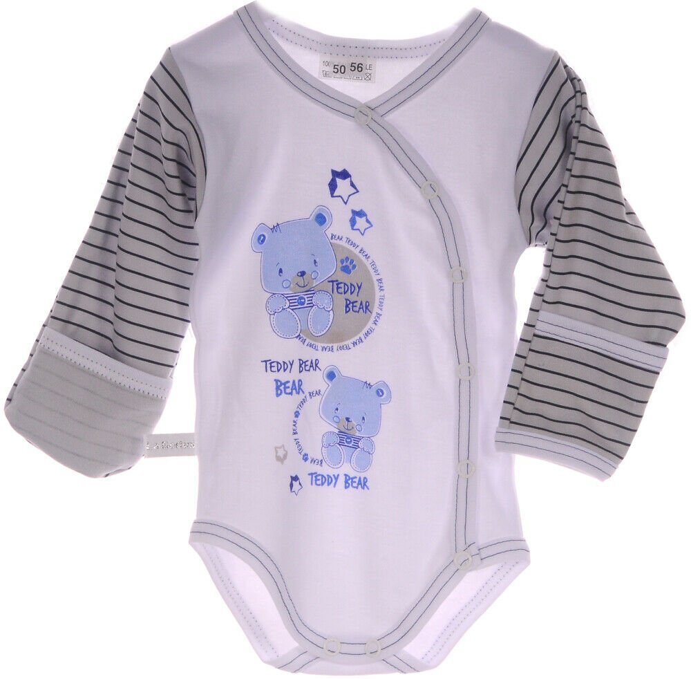 La Bortini Body Wickelbody mit Kratzschutz Baby Body 44 50 56 62 68 74 80 86 92 98 von La Bortini