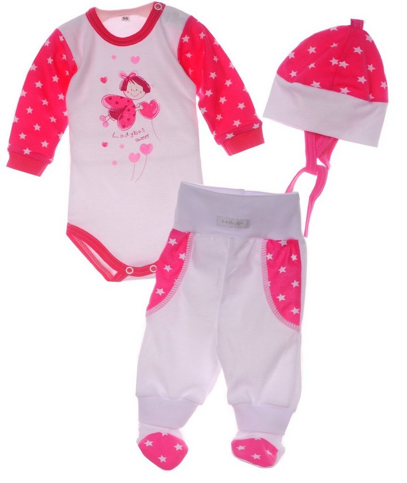 La Bortini Body & Hose Body Mütze Hose Baby Anzug 3tlg Set 44 50 56 62 68 von La Bortini