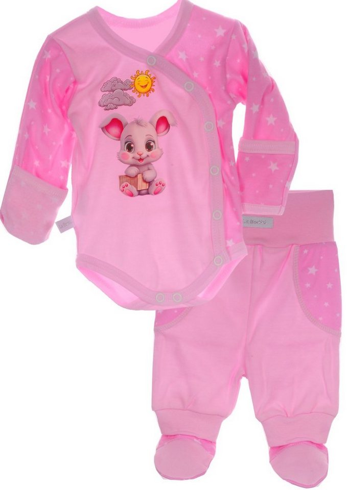 La Bortini Body & Hose Wickelbody Hose Baby Anzug 2tlg Set Body 44 50 56 62 68 74 80 86 aus reiner Baumwolle von La Bortini