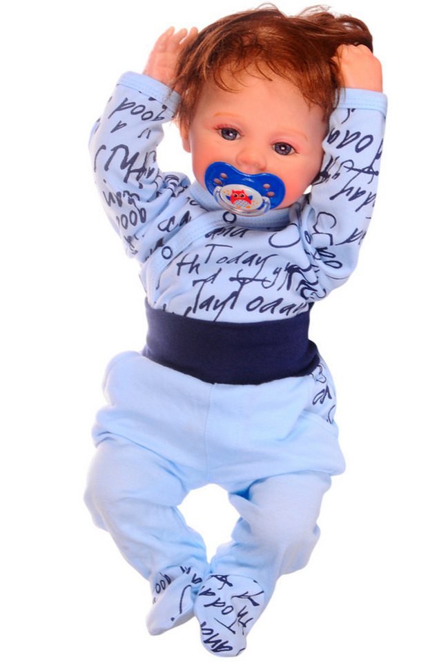 La Bortini Body & Hose Wickelbody und Hose Stramplerhose Baby Anzug für Neugeborene (Anzug für Jungen und Mädchen) mit Füßchen, 50 56 62 68 74, Erstlingsset von La Bortini