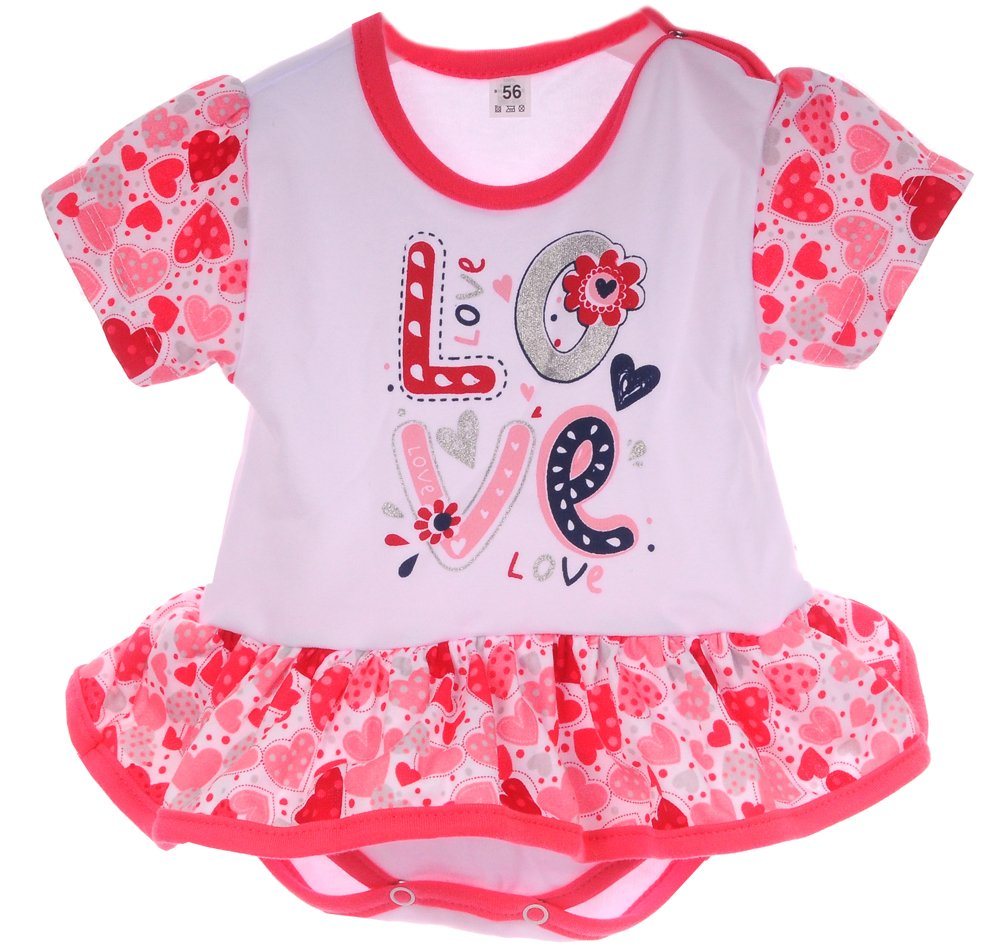 La Bortini Bodykleid Body Kleid Baby Spieler Bodykleidchen aus reiner Baumwolle, 56 62 68 74 80 86 von La Bortini