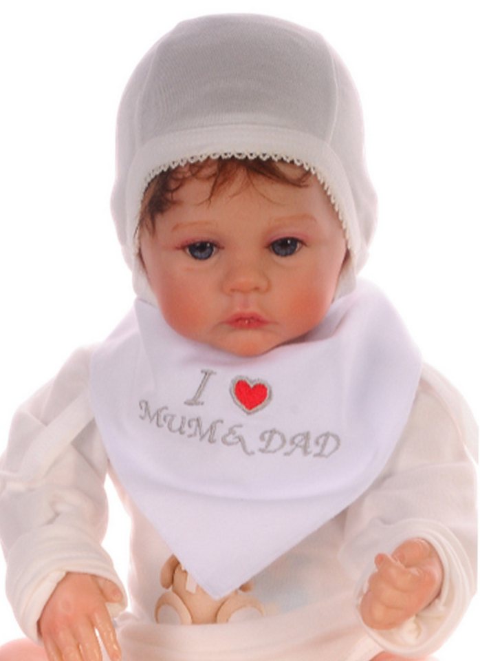 La Bortini Dreieckstuch Baby Lätzchen Latz in Weiß Sabbertuch Tuch Erstlingstuch, aus reiner Baumwolle, 0-12 Mon, neutral von La Bortini