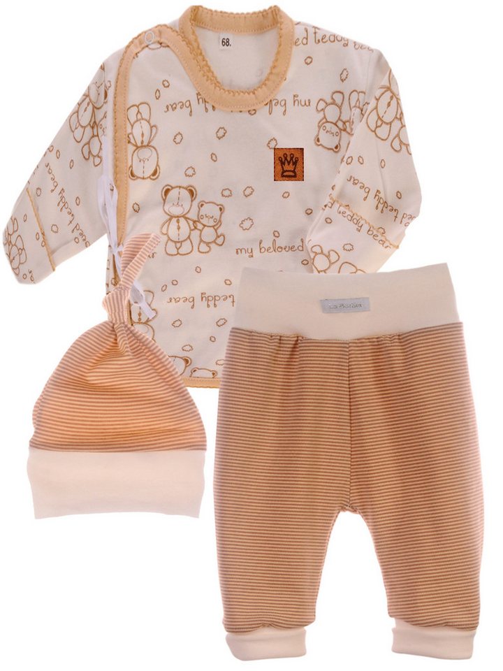 La Bortini Erstausstattungspaket Baby Anzug Wickelshirt Hose Mütze für Neugeborene neutral Set unisex, 44 50 56 62 68 von La Bortini
