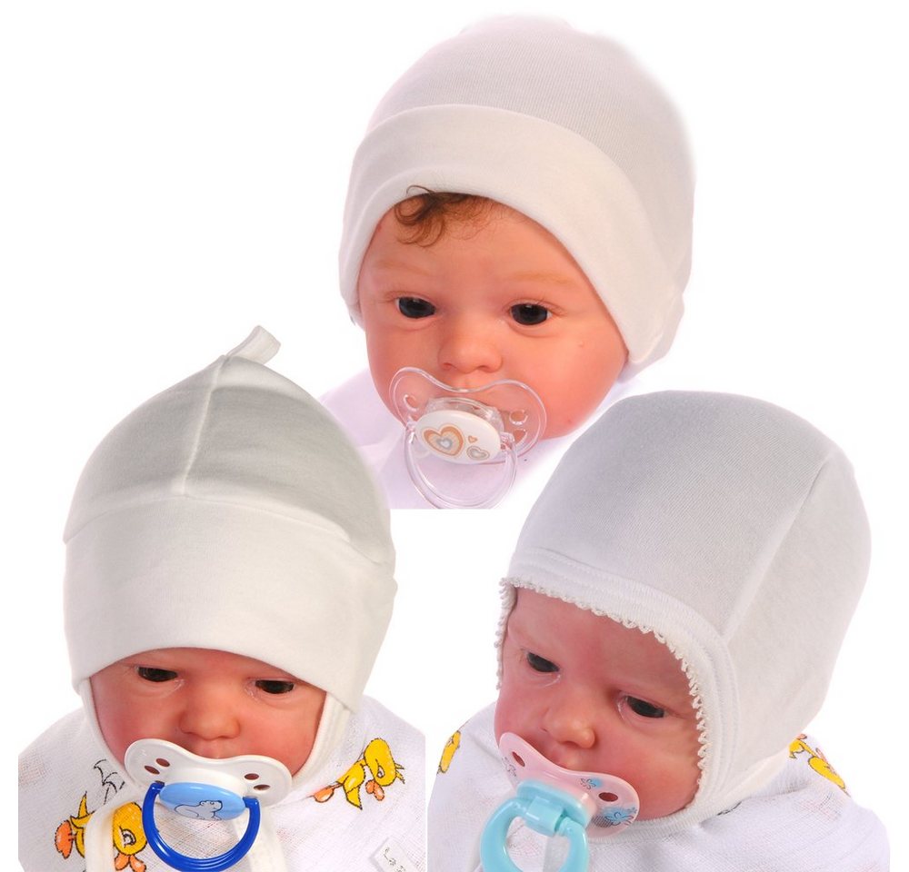 La Bortini Erstlingsmütze Babymützen 3er Pack Creme Erstlingsmütze Baby von La Bortini