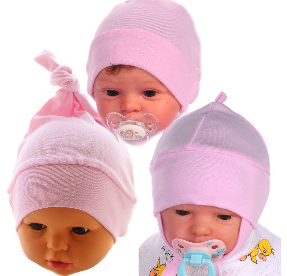 La Bortini Erstlingsmütze Mütze Baby Mützen 3er Pack 34 36 38 40 42 44 von La Bortini