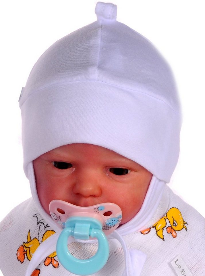La Bortini Erstlingsmütze Mütze Babymütze Baby Haube in Weiß für Neugeborene von La Bortini