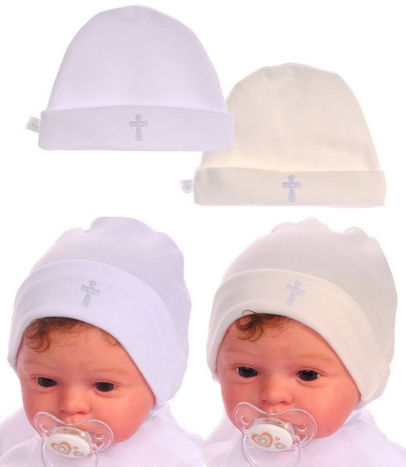 La Bortini Erstlingsmütze Mütze Taufmütze für Neugeborene Baby und Kinder von La Bortini