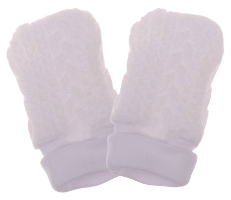 La Bortini Fäustlinge Baby Handschuhe Erstlings Zubehör Strickfäustlinge gefüttert ab 0Mon gestrickt, mit Baumwoll-Futter, warme Kratzfäustlinge, für Neugeborene von La Bortini
