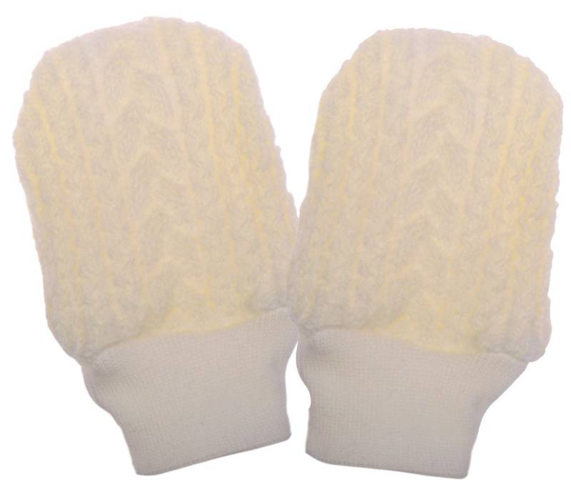 La Bortini Fäustlinge Baby Handschuhe Erstlings Zubehör Strickfäustlinge gefüttert ab 0Mon gestrickt, mit Baumwoll-Futter, warme Kratzfäustlinge, für Neugeborene von La Bortini