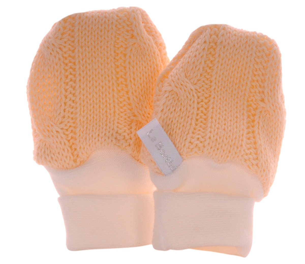 La Bortini Fäustlinge Baby Handschuhe Strickfäustlinge aus Baumwolle neutral (1 Paar) neutral, unisex, für Baby Jungen und Mädchen von La Bortini