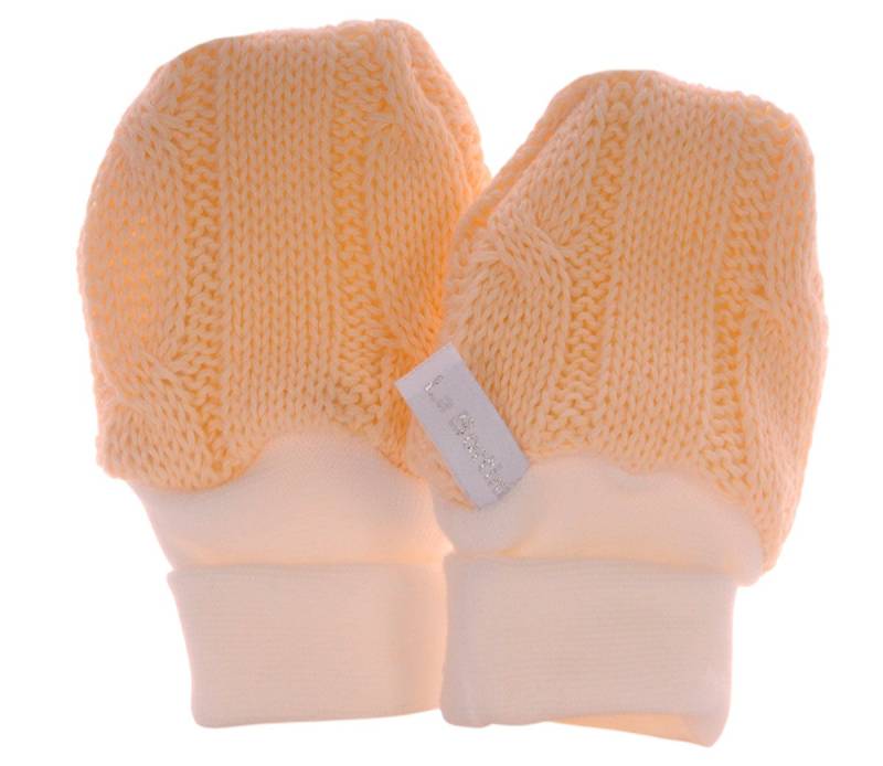La Bortini Fäustlinge Baby Handschuhe Strickfäustlinge aus Baumwolle neutral (1 Paar) neutral, unisex, für Baby Jungen und Mädchen von La Bortini