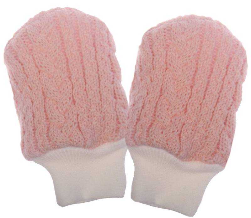 La Bortini Fäustlinge Baby Handschuhe Warme Strickfäustlinge mit Futter für Neugeborene weich, gefüttert, Winterfäustlinge, Erstlingshandschuhe von La Bortini
