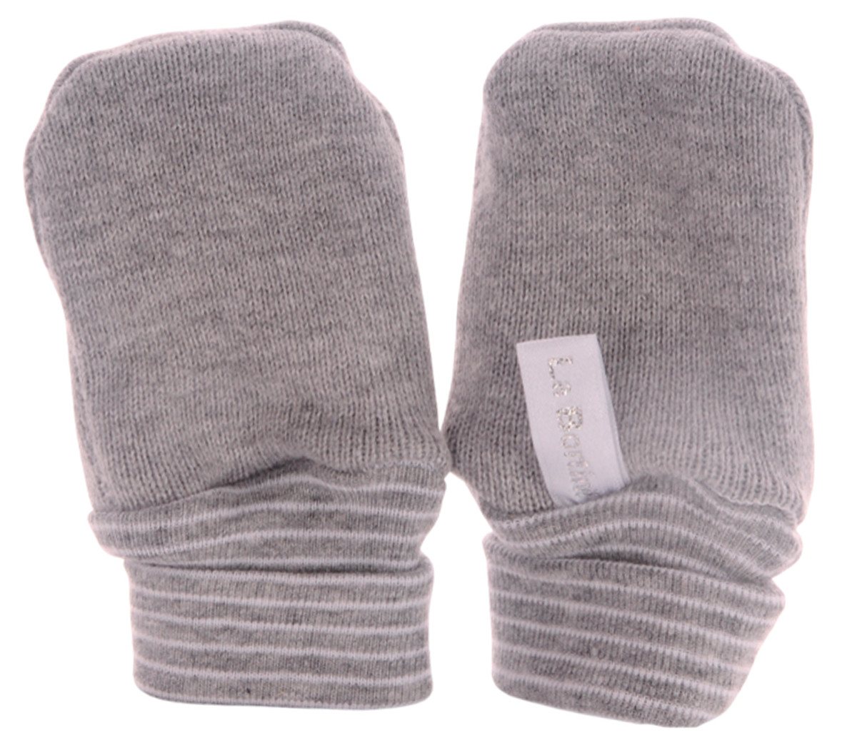 La Bortini Fäustlinge Baby Handschuhe doppellagig in grau neutral Fausthandschuh für Neugeborene, Erstlingshandschuh 0-3 und 4-9Mon von La Bortini